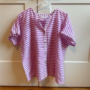 Emerson Fry India Collection Purple Striped Button Down Shirt